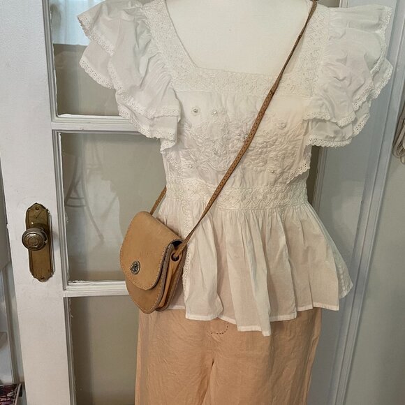 NWOT Massimo Dutti 100% Linen Peach Ankle Pants - Picture 8 of 10